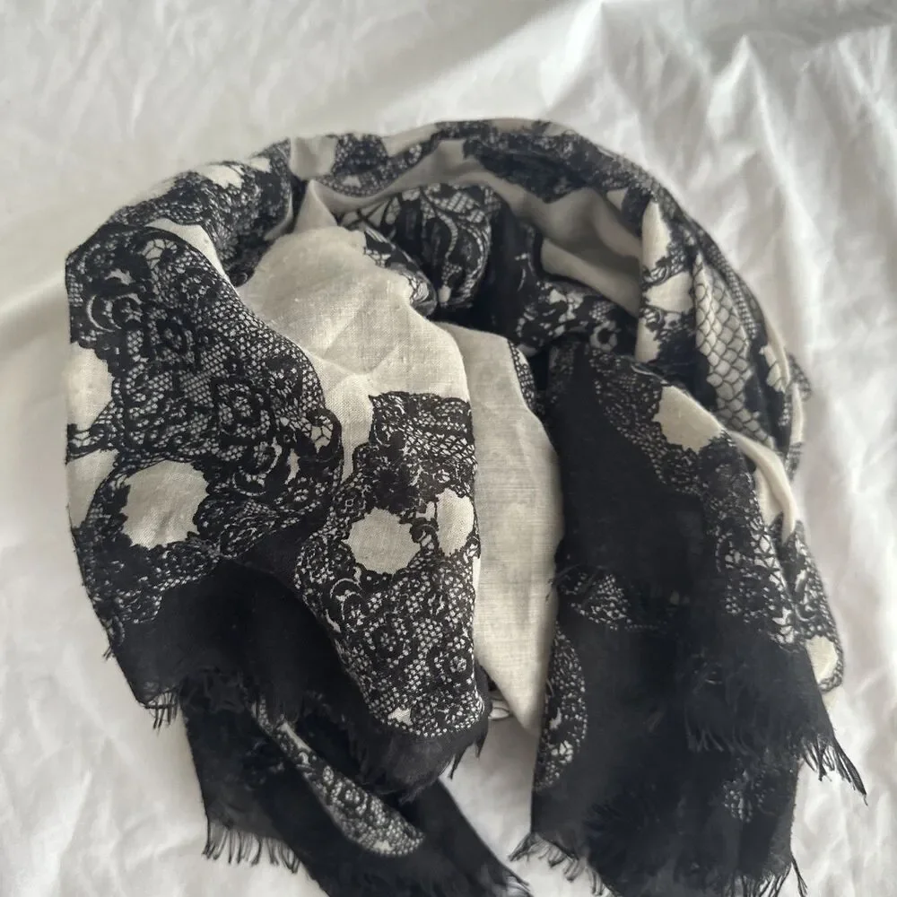 Skull Scarf Square 45" Boho Halloween - Picture 9 of 12